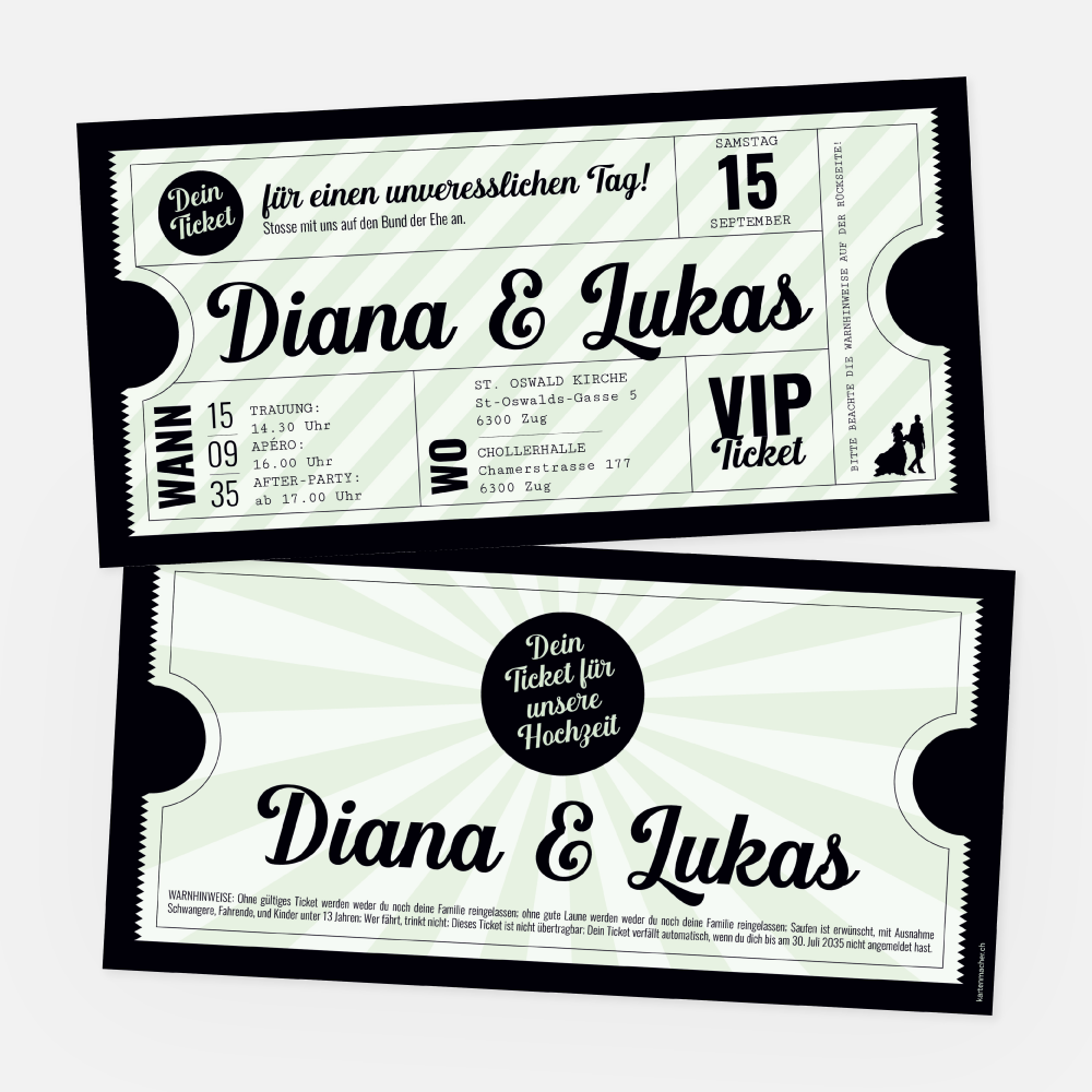 Hochzeitskarte Diana-Lukas