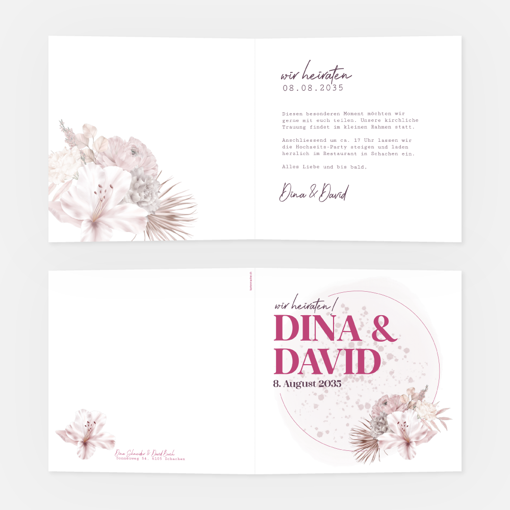 Hochzeitskarte Dina-David