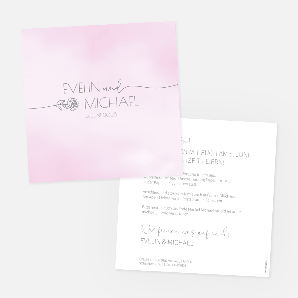 Hochzeitskarte Evelin-Michael