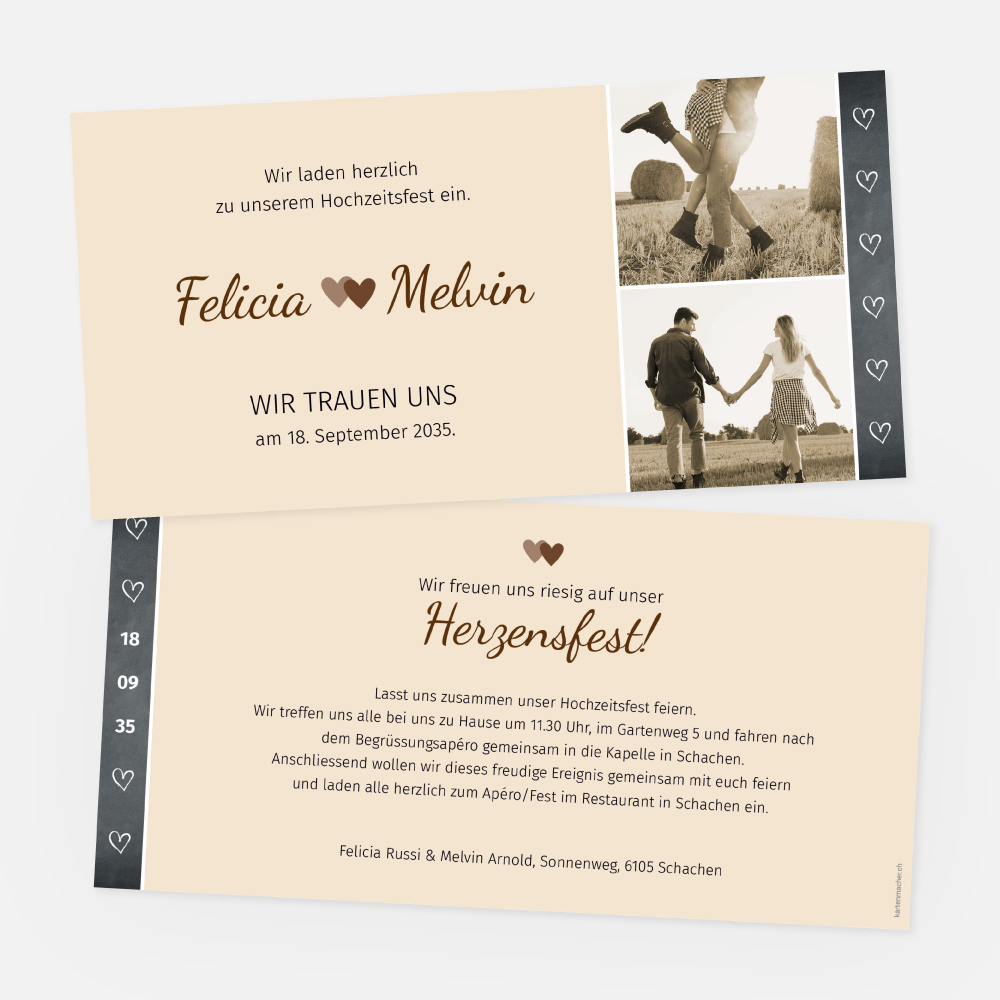 Hochzeitskarte Felicia-Melvin