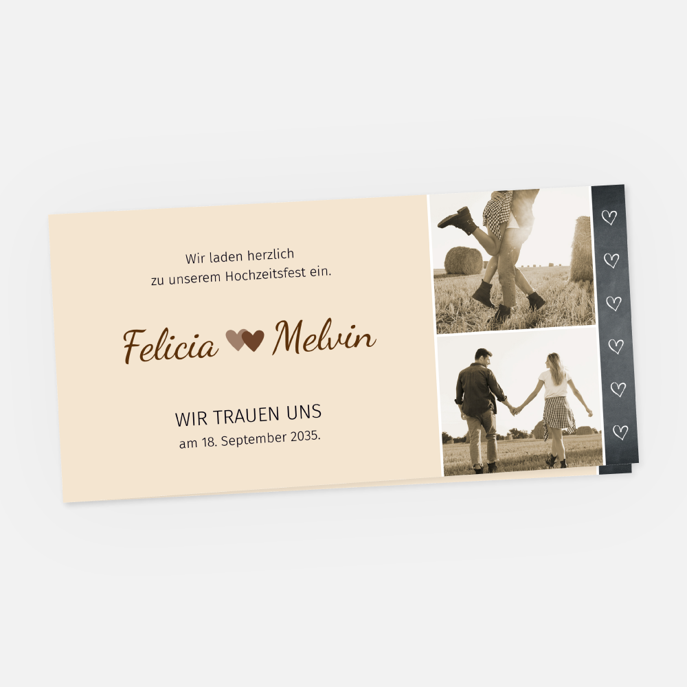 Hochzeitskarte Felicia-Melvin