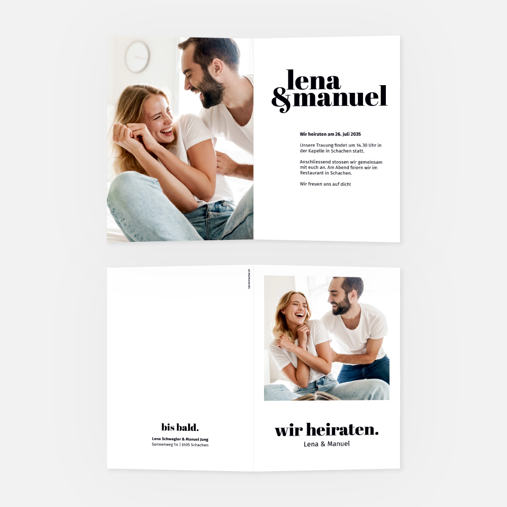 Hochzeitskarte Lena-Manuel