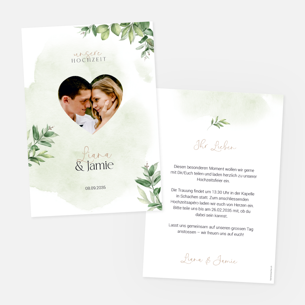 Hochzeitskarte Liana-Jamie