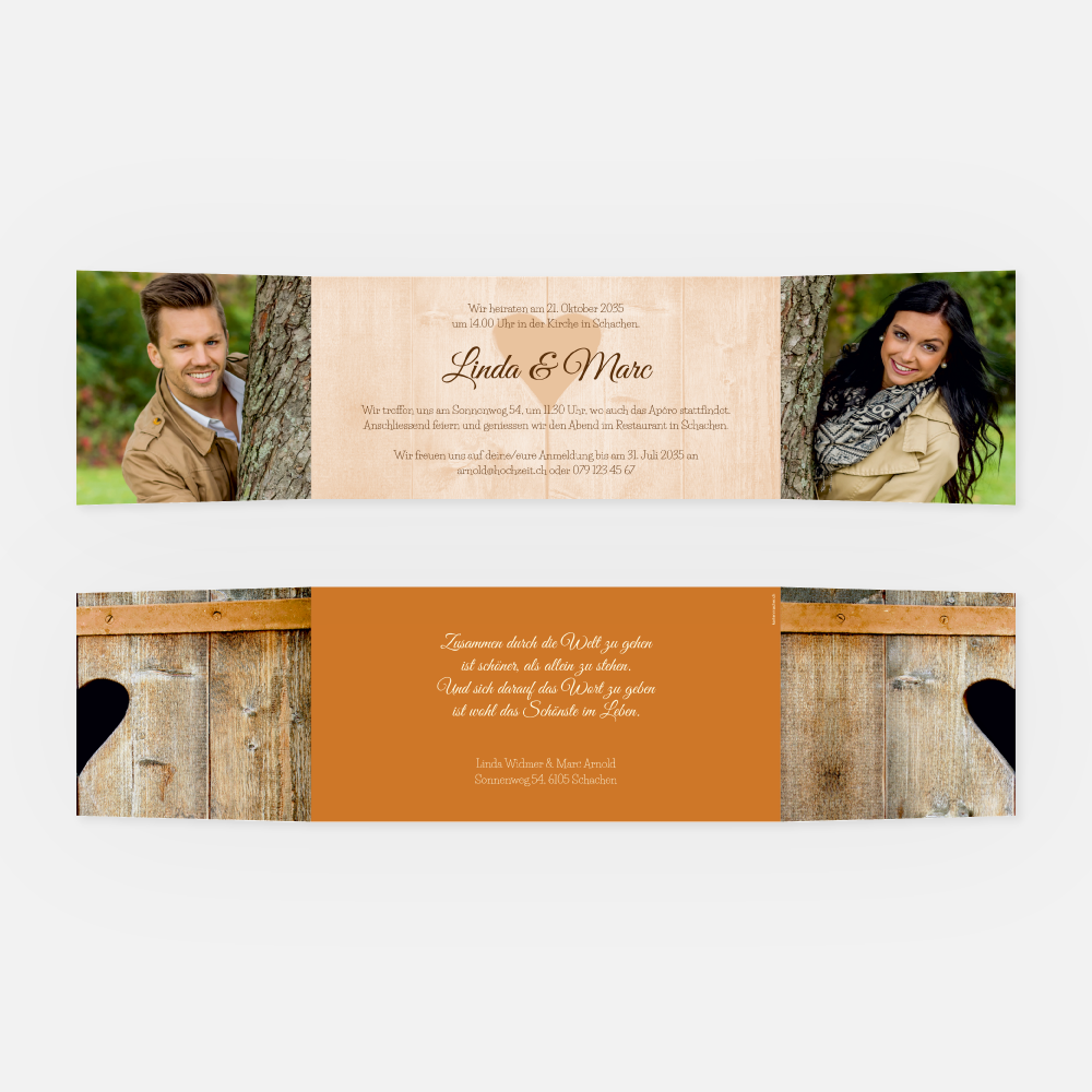 Hochzeitskarte Linda-Marc
