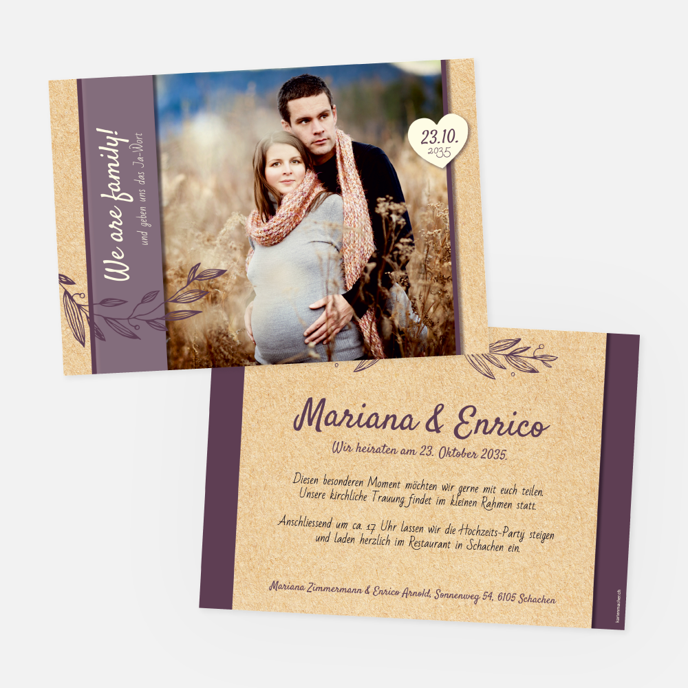Hochzeitskarte Mariana-Enrico