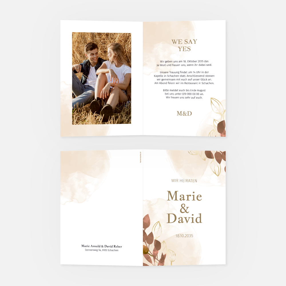 Hochzeitskarte Marie-David