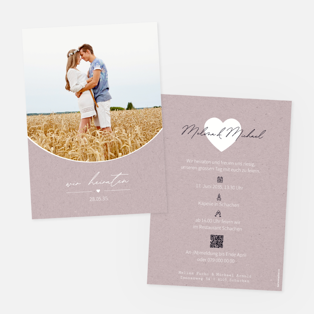 Hochzeitskarte Melina-Michael