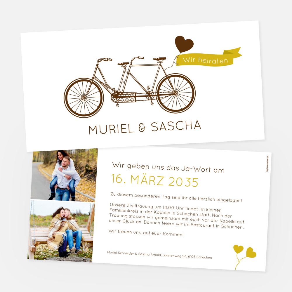 Hochzeitskarte Muriel-Sascha