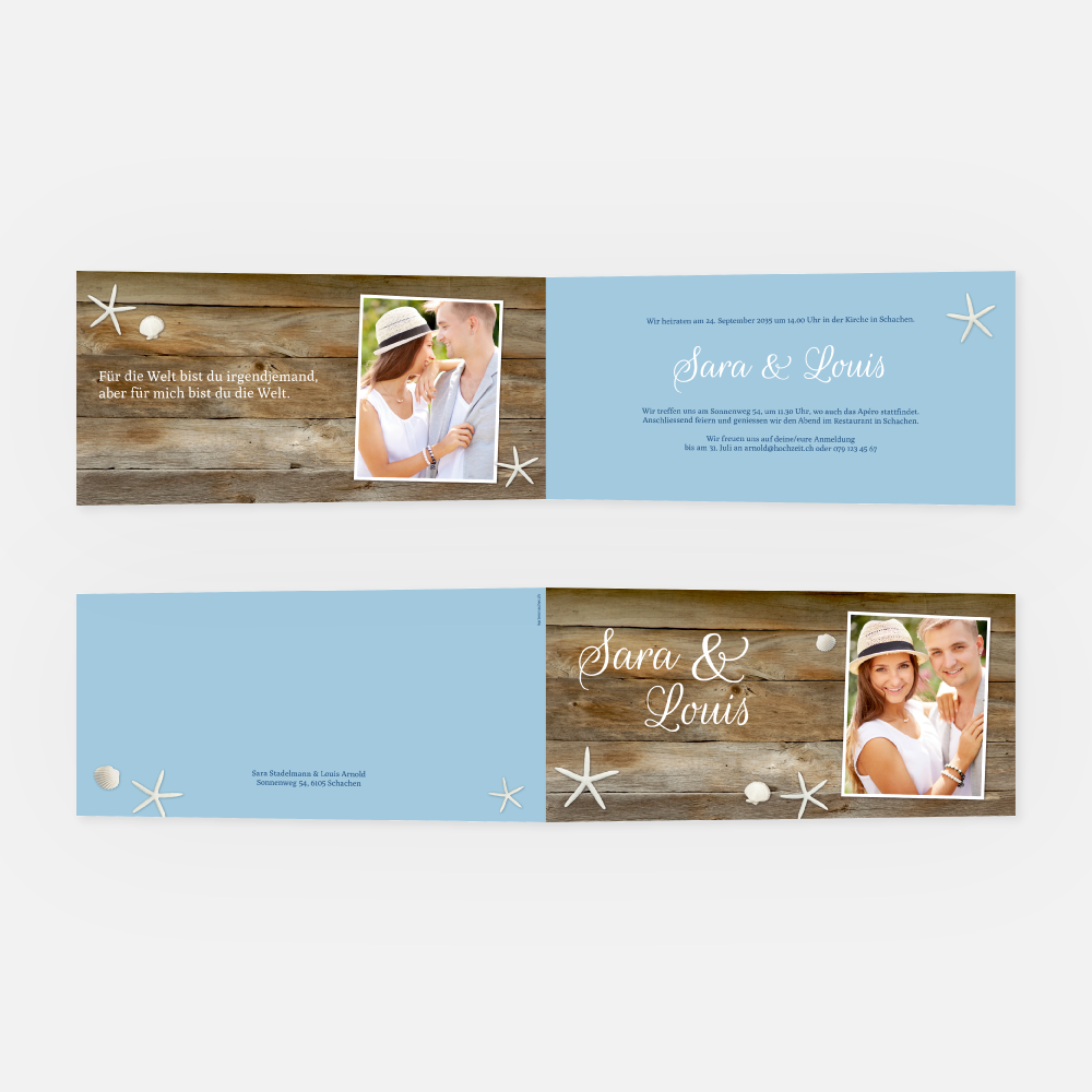 Hochzeitskarte Sara-Louis