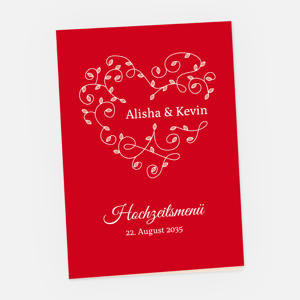 Menükarte Alisha-Kevin