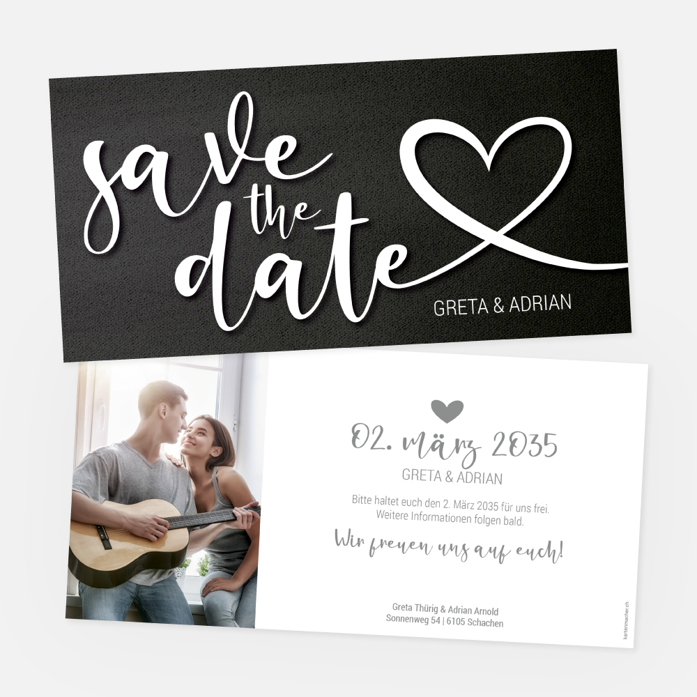 Save-the-Date Karte Greta-Adrian