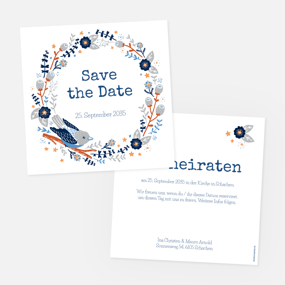 Save-the-Date Karte Ina-Mauro