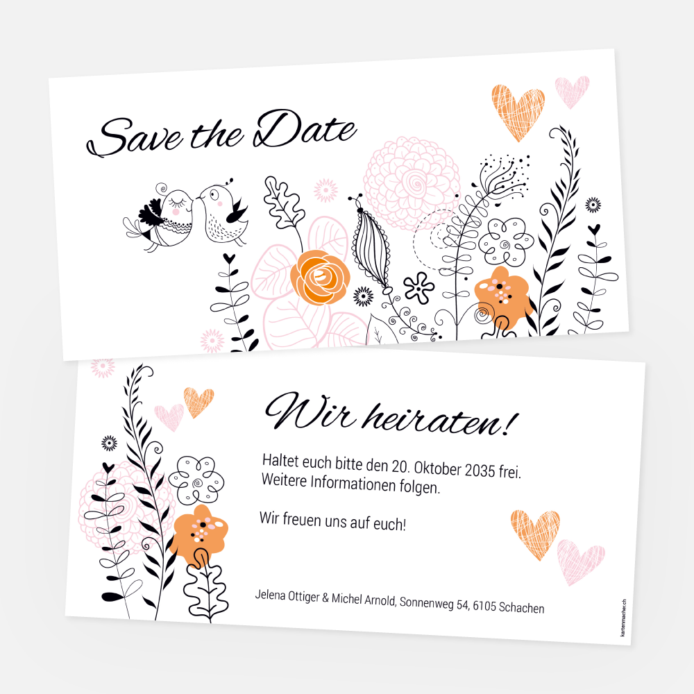 Save-the-Date Karte Jelena-Michel