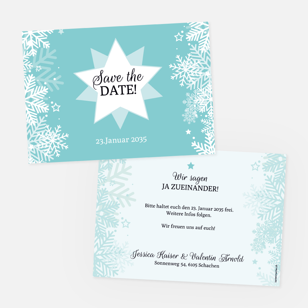 Save-the-Date Karte Jessica-Valentin