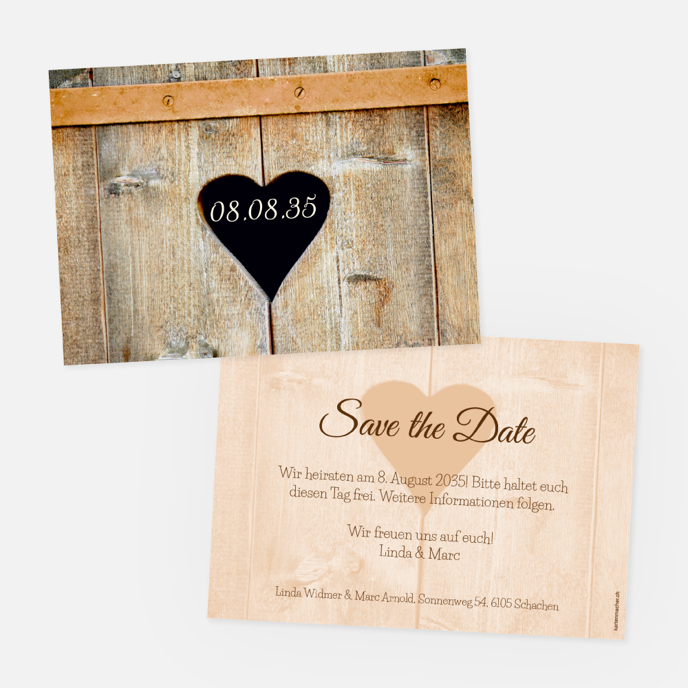 Save-the-Date Karte Linda-Marc