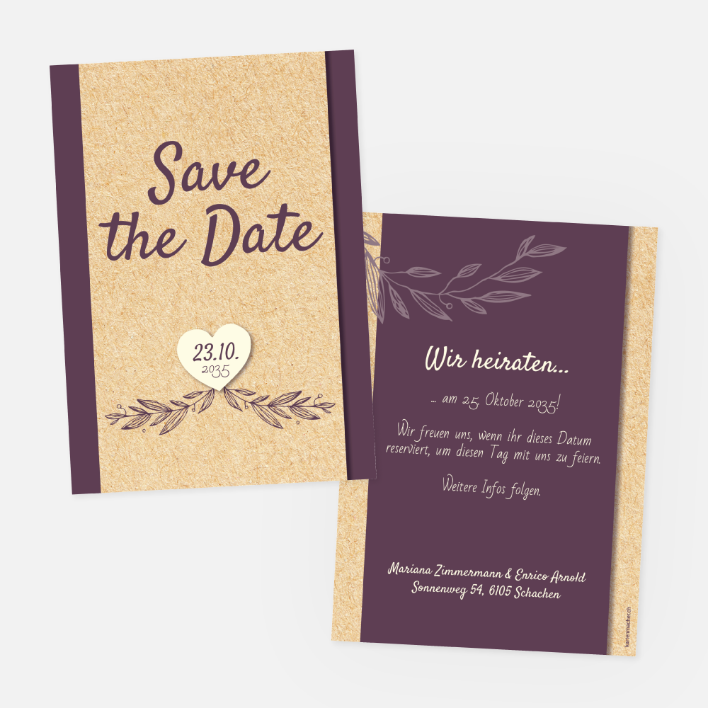 Save-the-Date Karte Mariana-Enrico