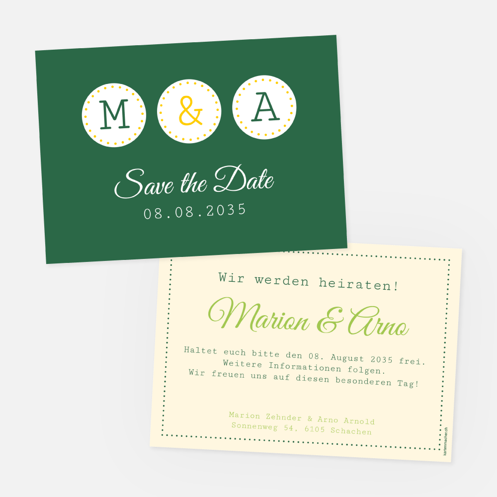Save-the-Date Karte Marion-Arno