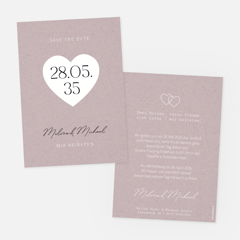 Save-the-Date Karte Melina-Michael