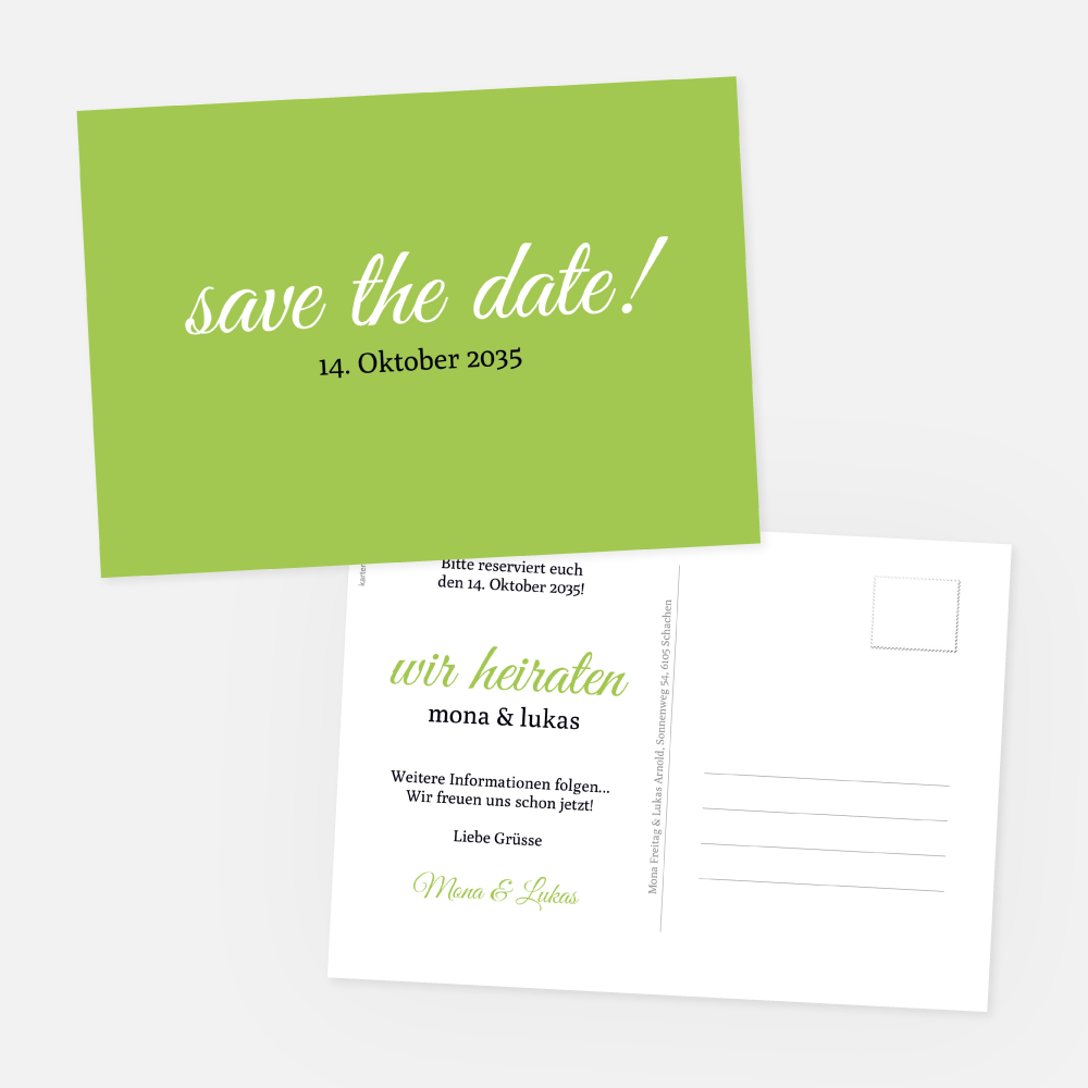 Save-the-Date Karte Mona-Lukas