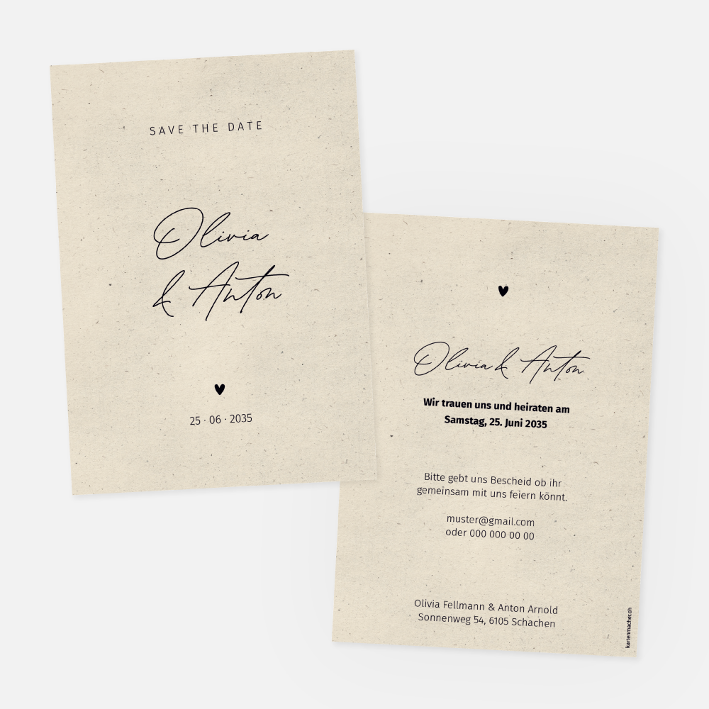 Save-the-Date Karte Olivia-Anton