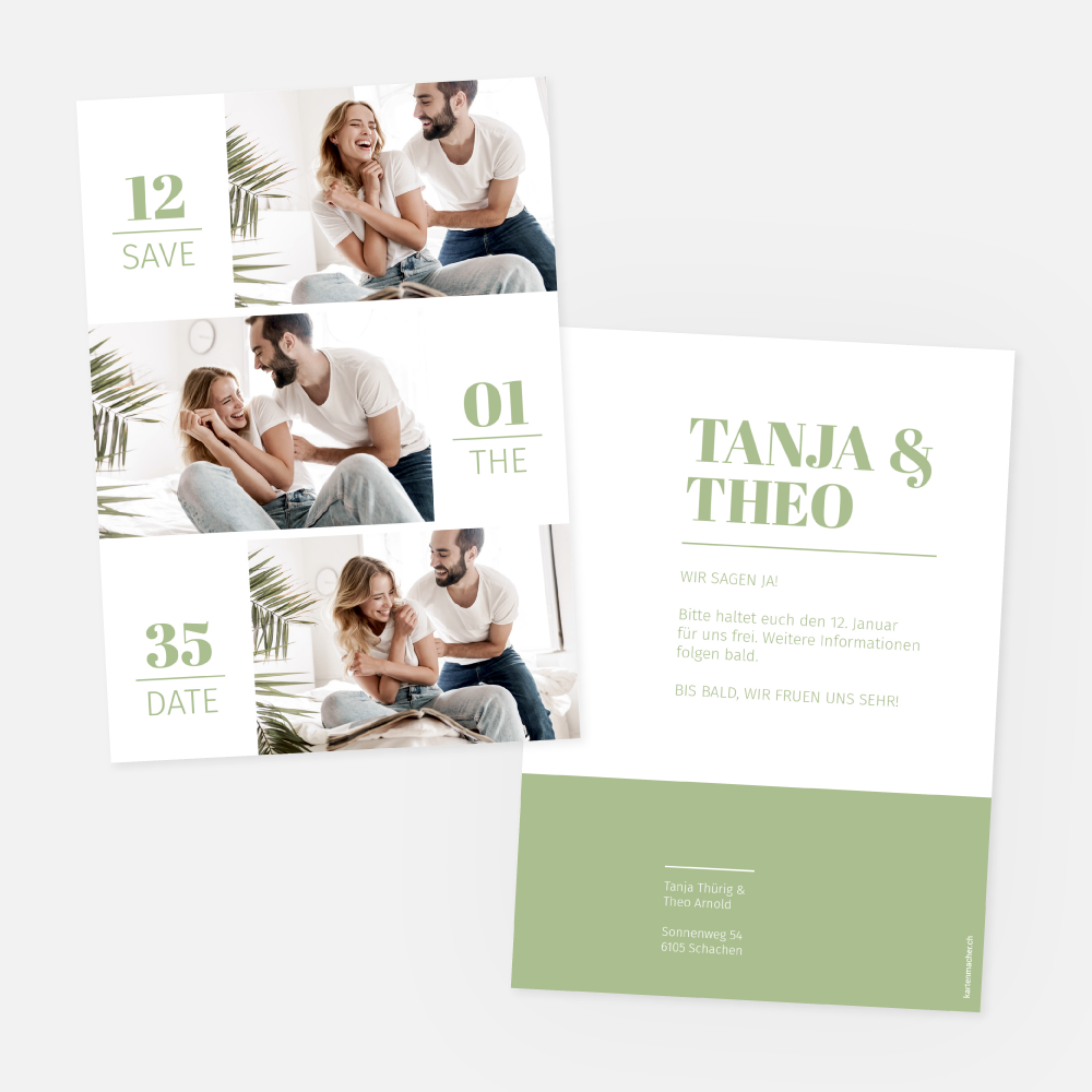 Save-the-Date Karte Tanja-Theo