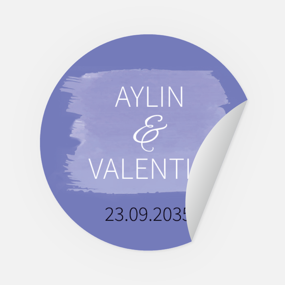 Sticker Aylin-Valentin rund 45 mm