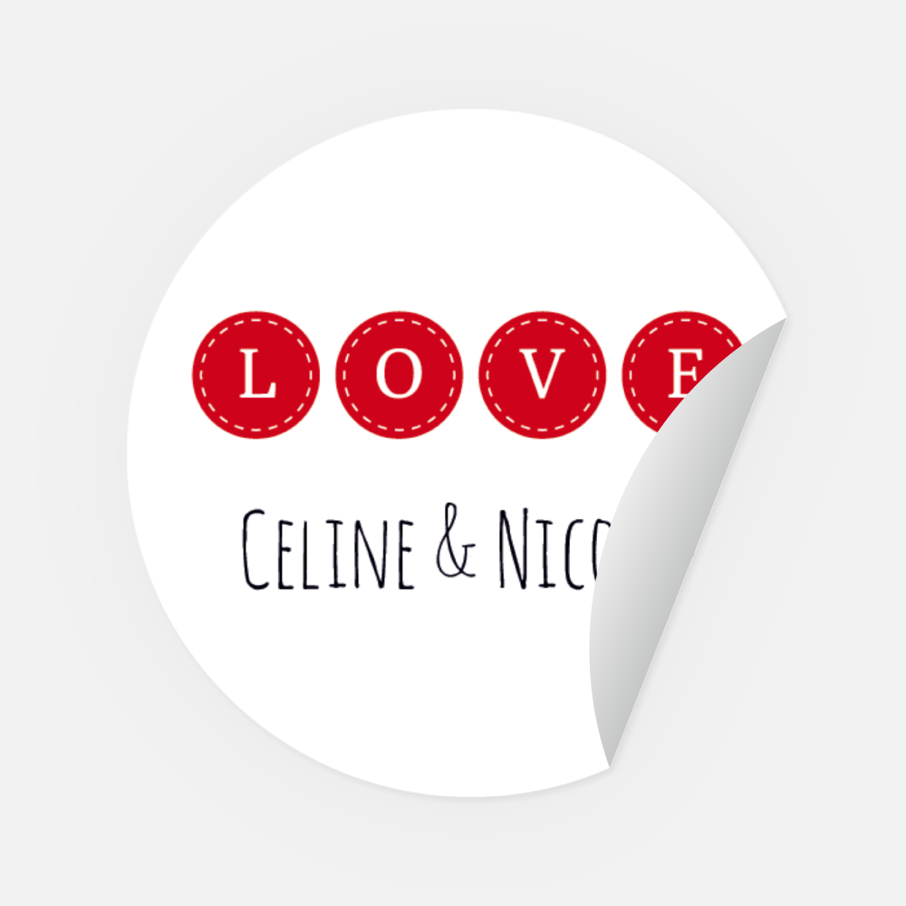 Sticker Celine-Nicolas rund 45 mm