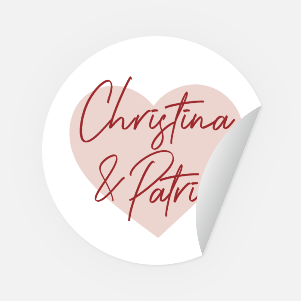Sticker Christina-Patrik rund 45 mm