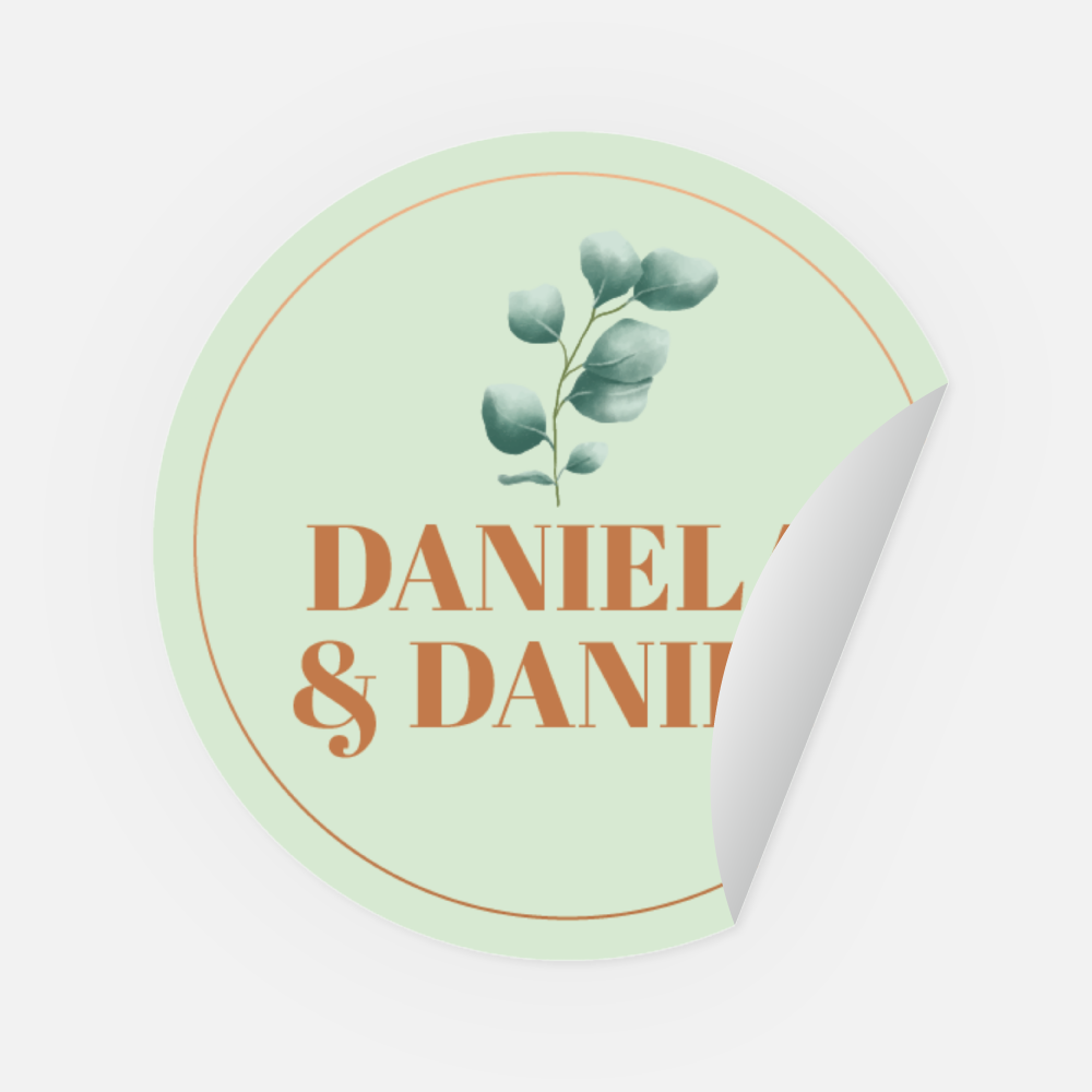 Sticker Daniela-Daniel rund 45 mm
