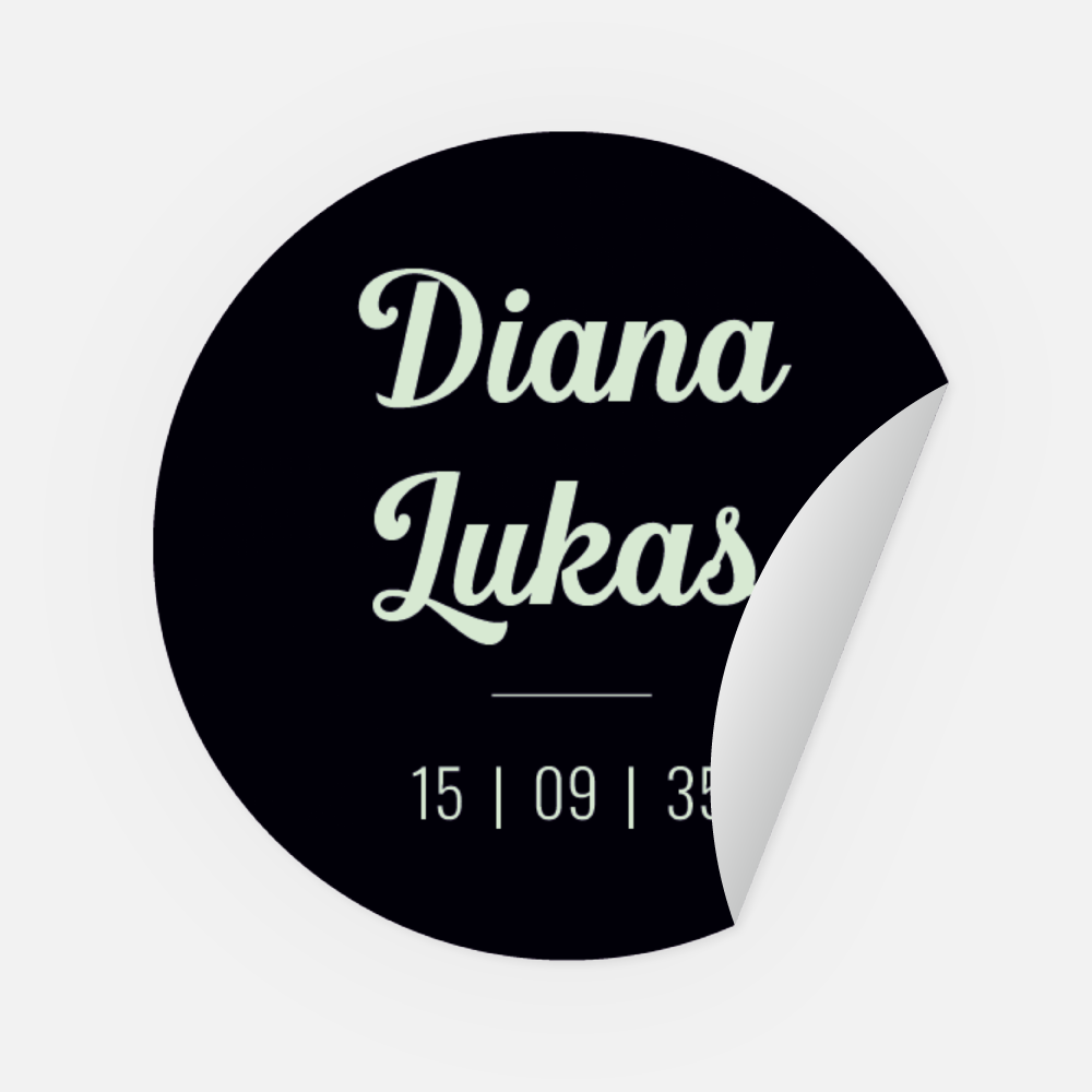 Sticker Diana-Lukas rund 45 mm