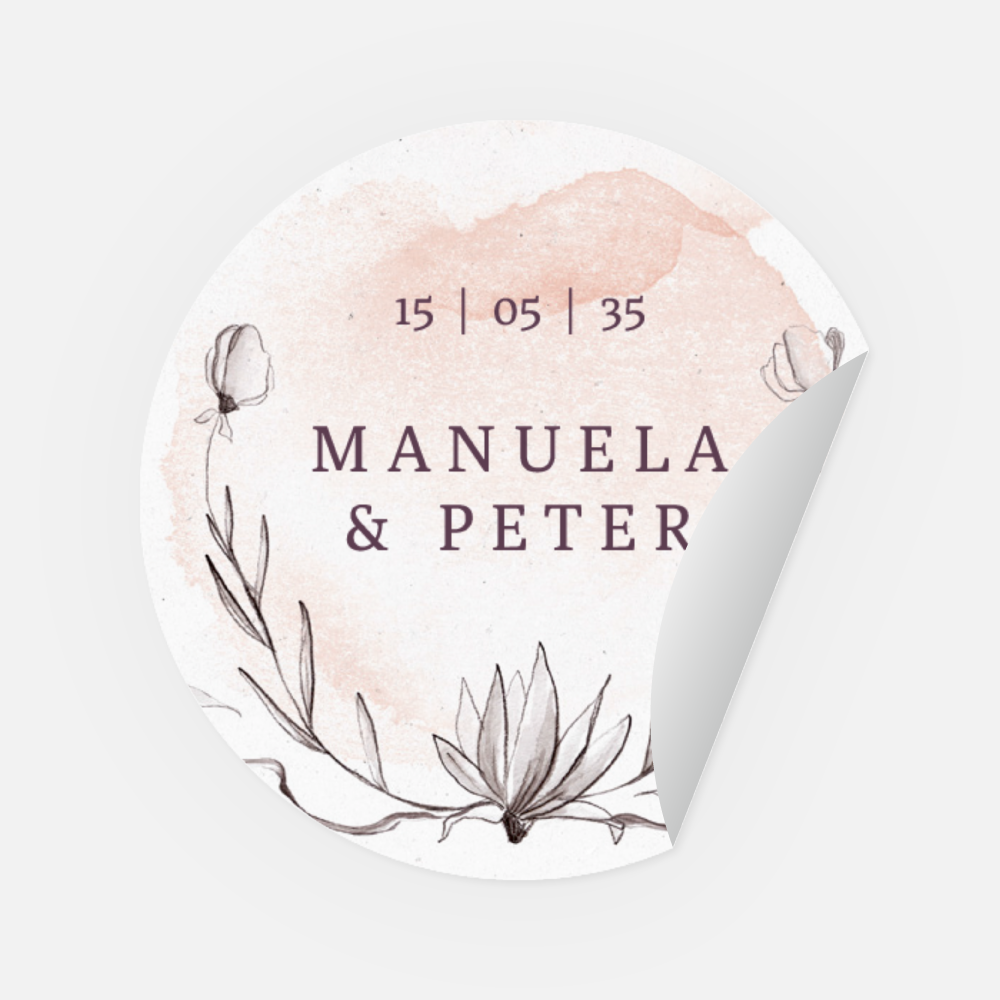 Sticker Manuela-Peter rund 45 mm