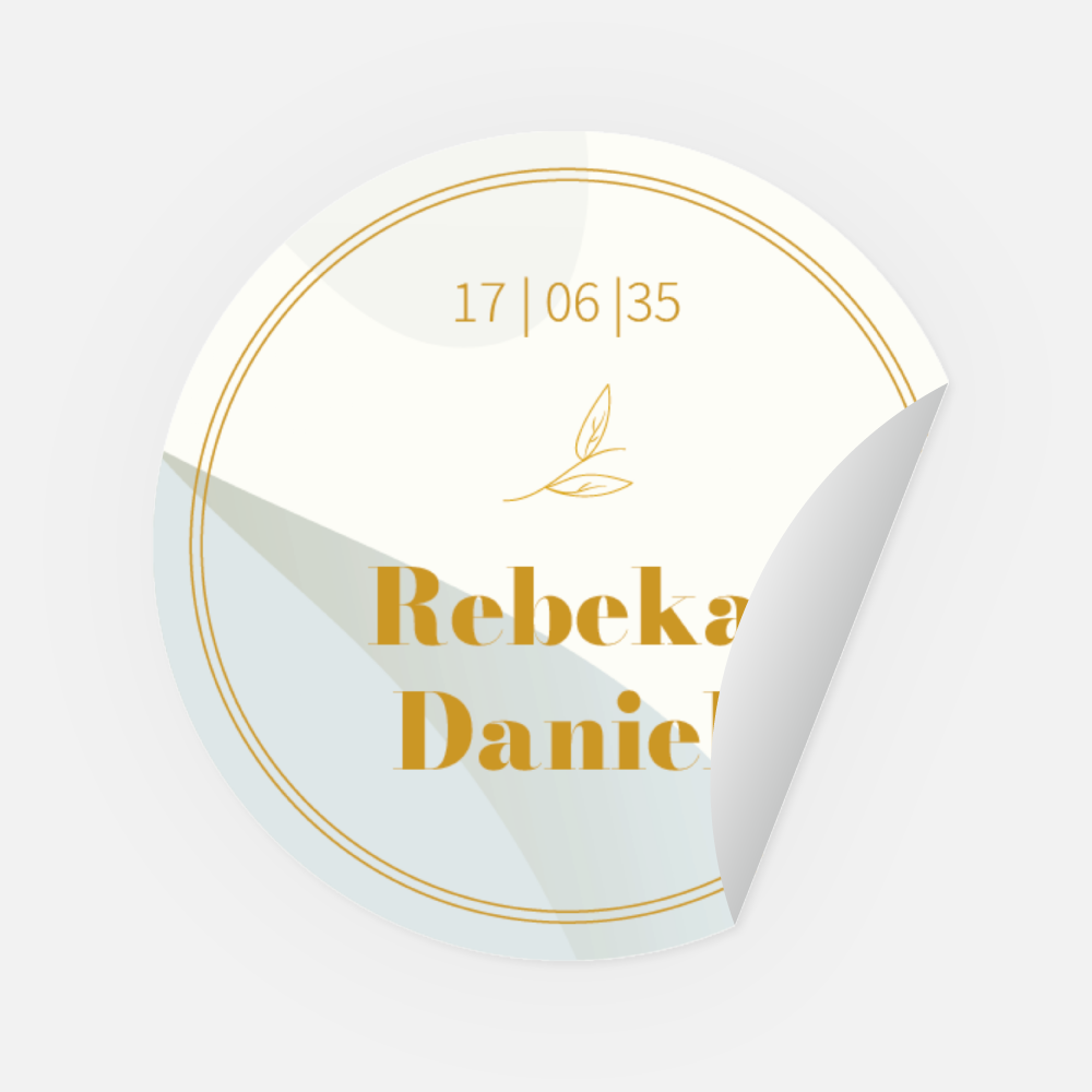 Sticker Rebeka-Daniel rund 45 mm