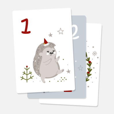 Postkarten Adventskalender Igel