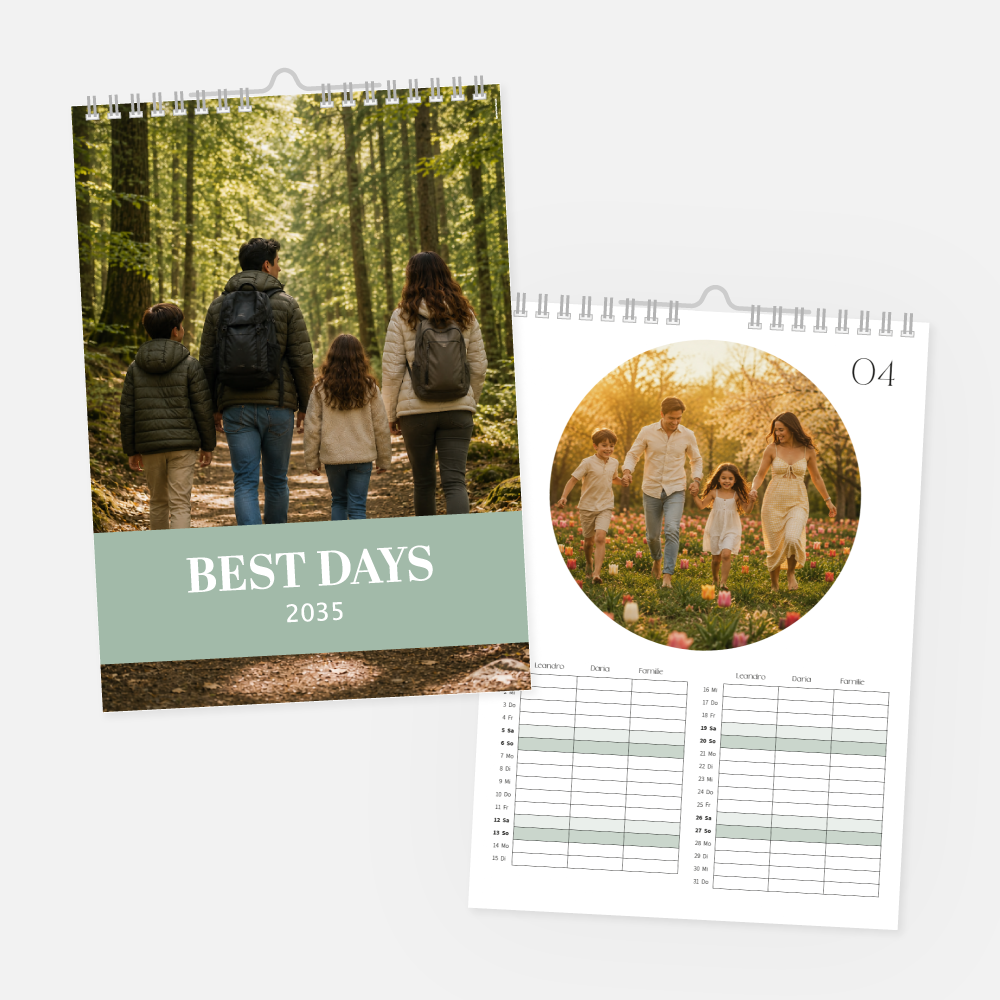 Familienkalender Pastell