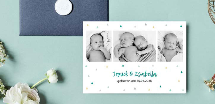 Personalisiere das Design deiner Babykarte nach deinen Wünschen