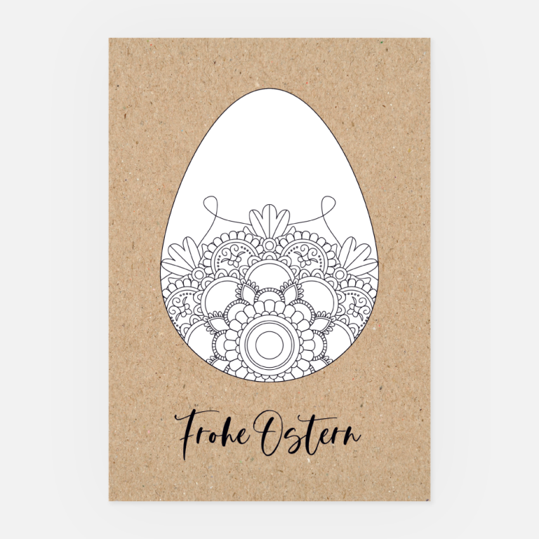 Osterkarte » Ei-Mandala zum Ausmalen
