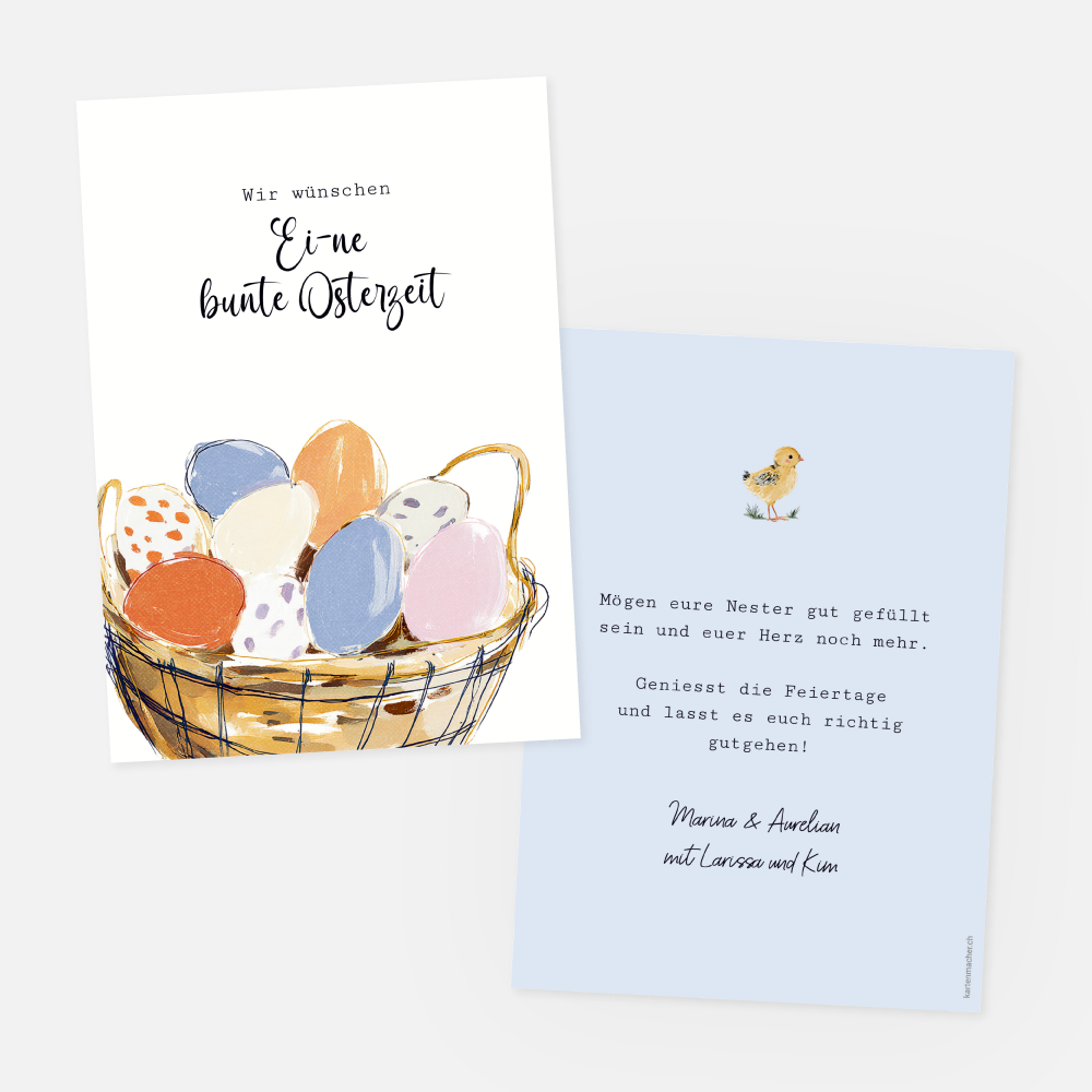 Osterkarte Eiergrüsse