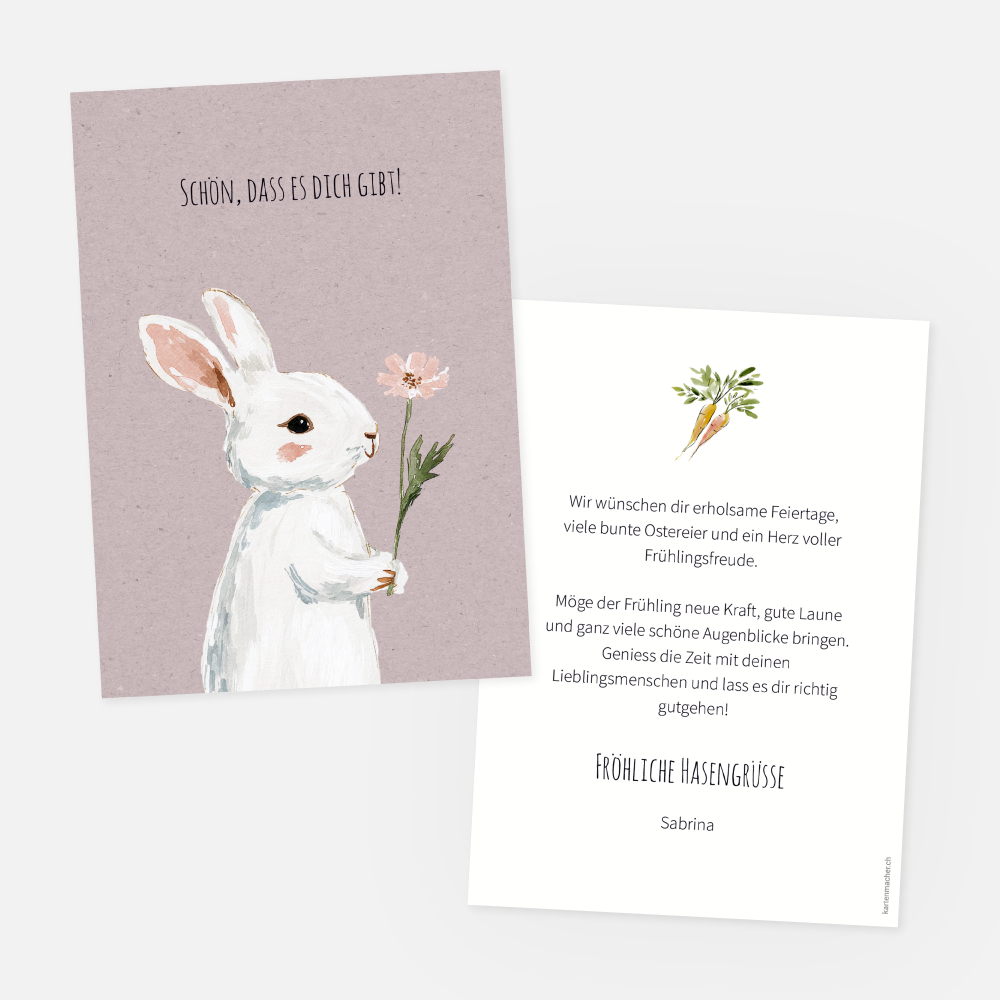 Osterkarte Hasengruss