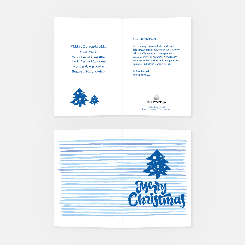 Weihnachtskarte Firmen Aquarell