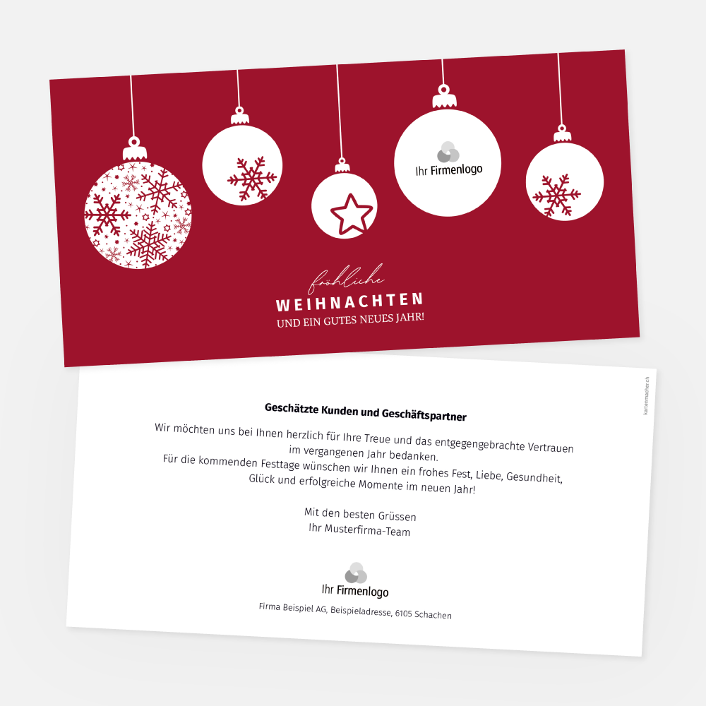 Weihnachtskarte Firmen Balls