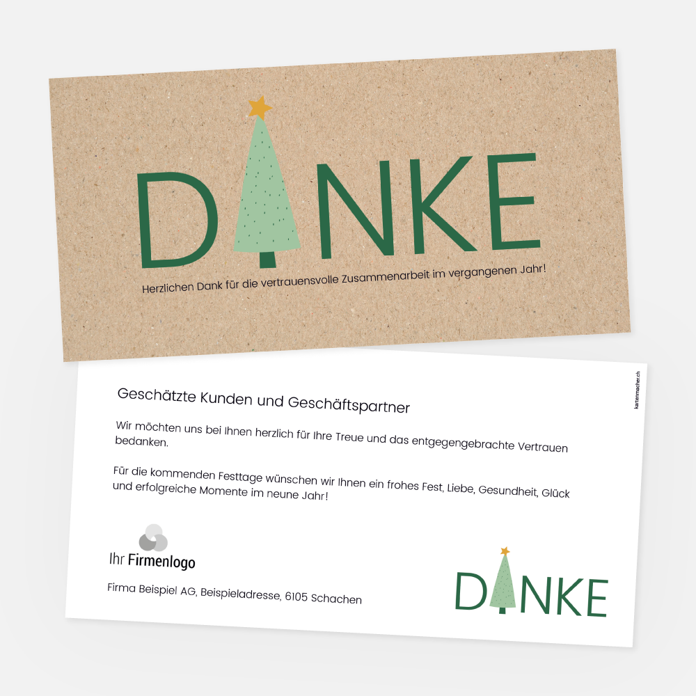 Weihnachtskarte Firmen Danke