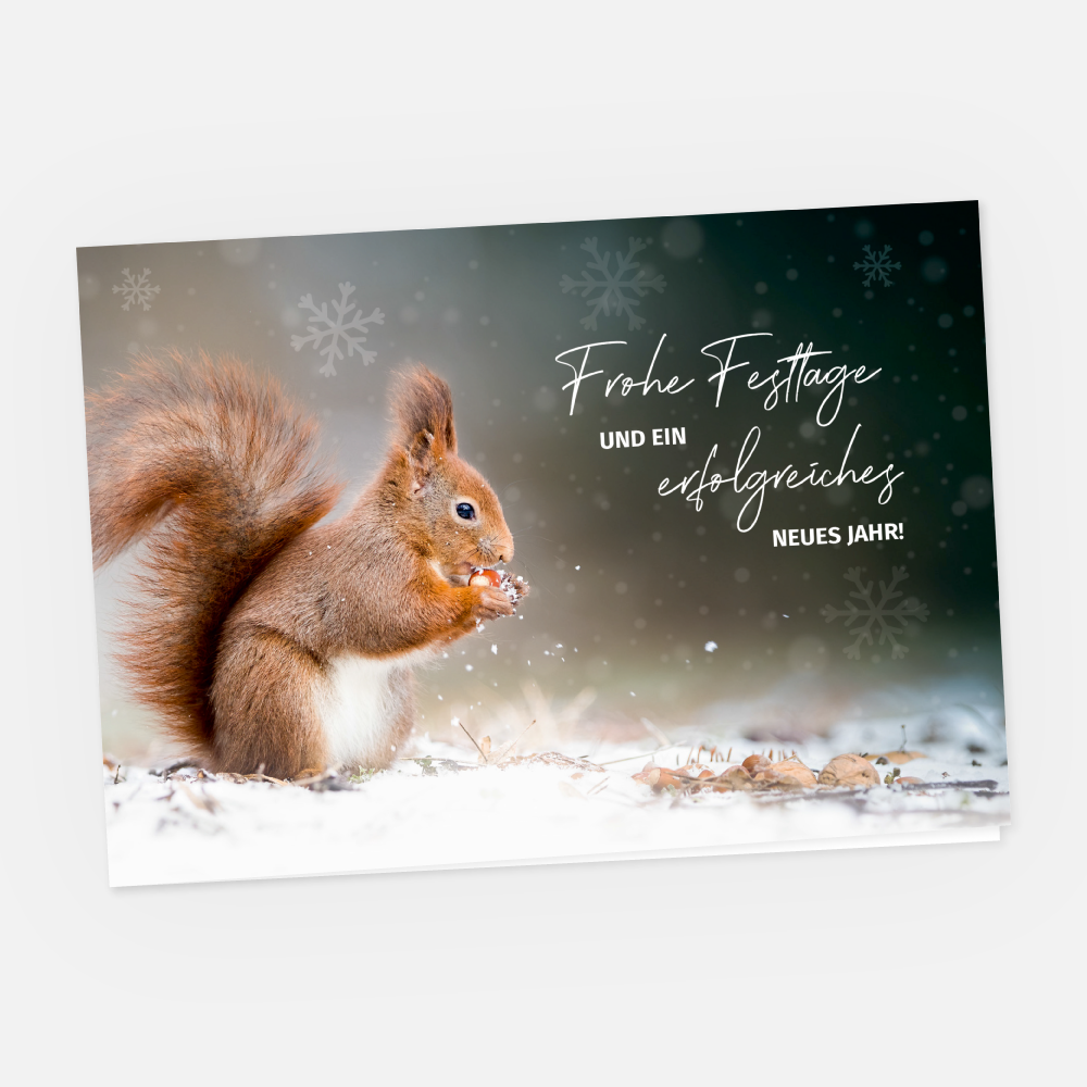 Weihnachtskarte Firmen Eichhörnchen
