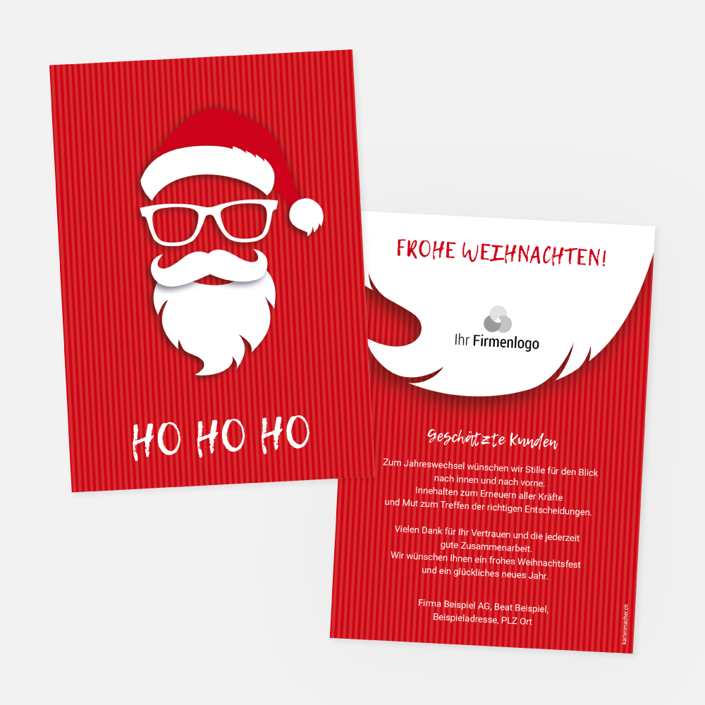 Weihnachtskarte Firmen Hohoho