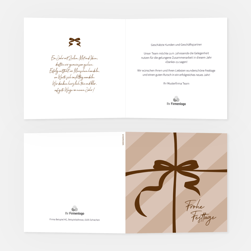 Weihnachtskarte Firmen Merry Lines