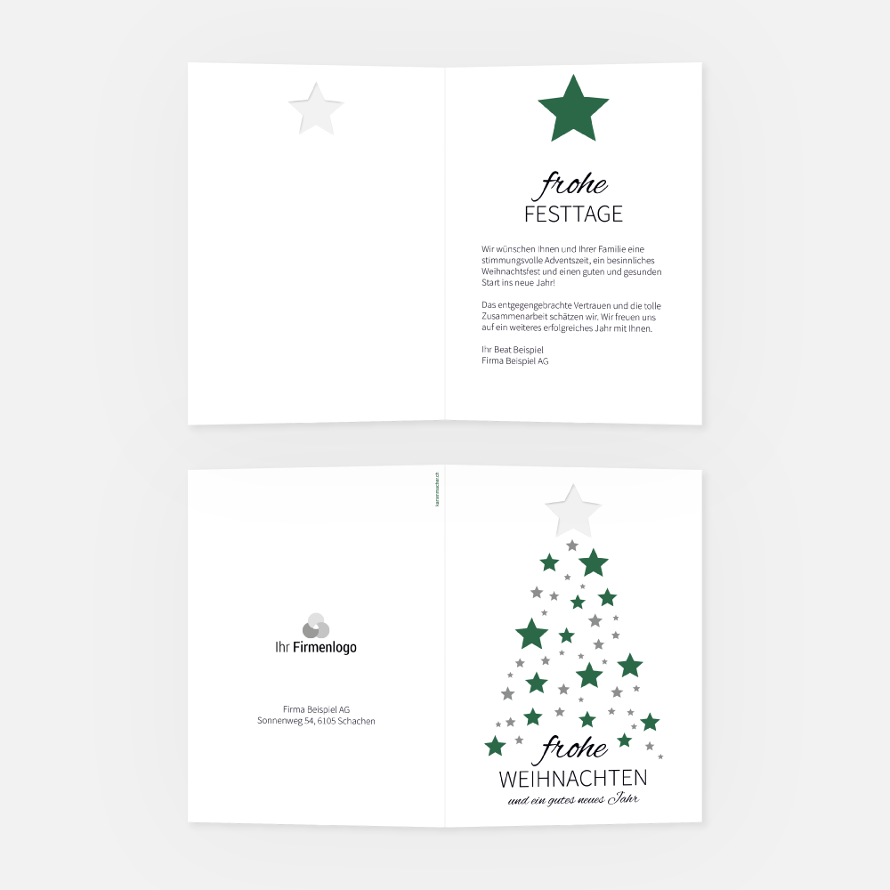 Weihnachtskarte Firmen Sternenbaum