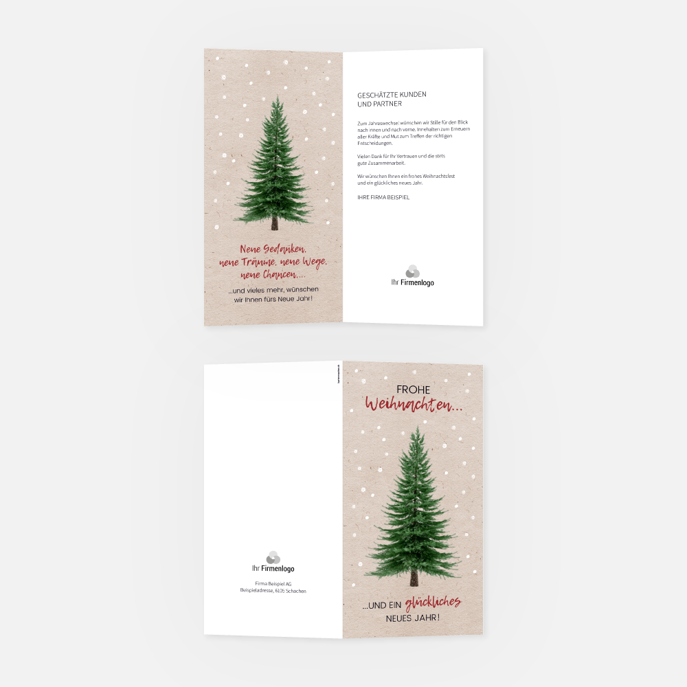Weihnachtskarte Firmen Tannenbaum