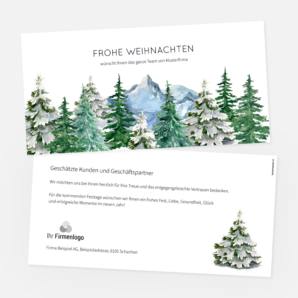 Weihnachtskarte Firmen Tannenwald