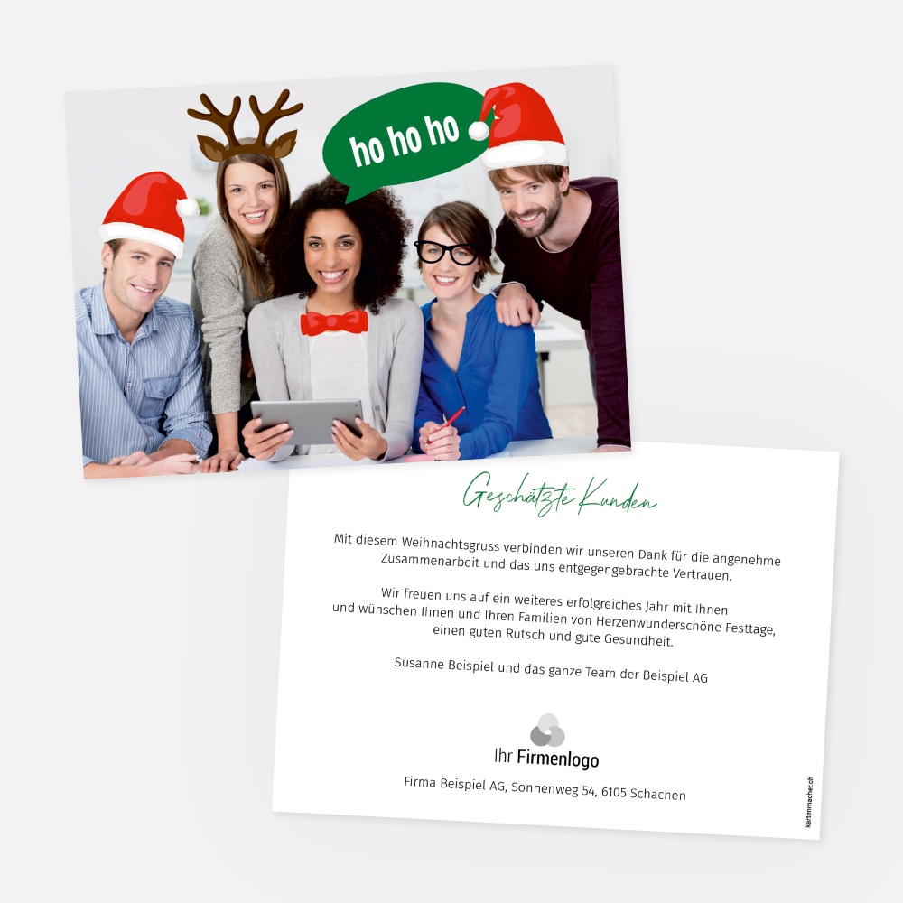 Weihnachtskarte Firmen Teamfoto