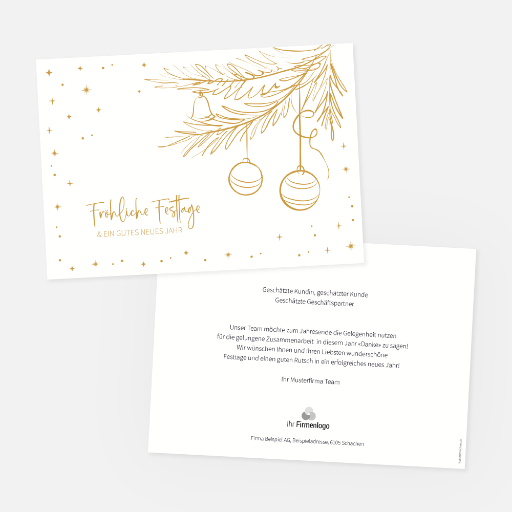 Weihnachtskarte Firmen Winterzweig