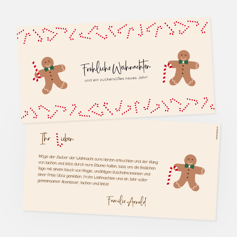 Weihnachtskarte Candy Cane